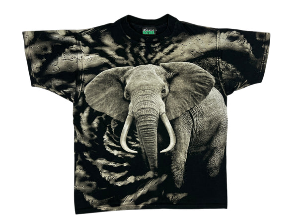 (90s) Elephant All Over Print Animal T-Shirt