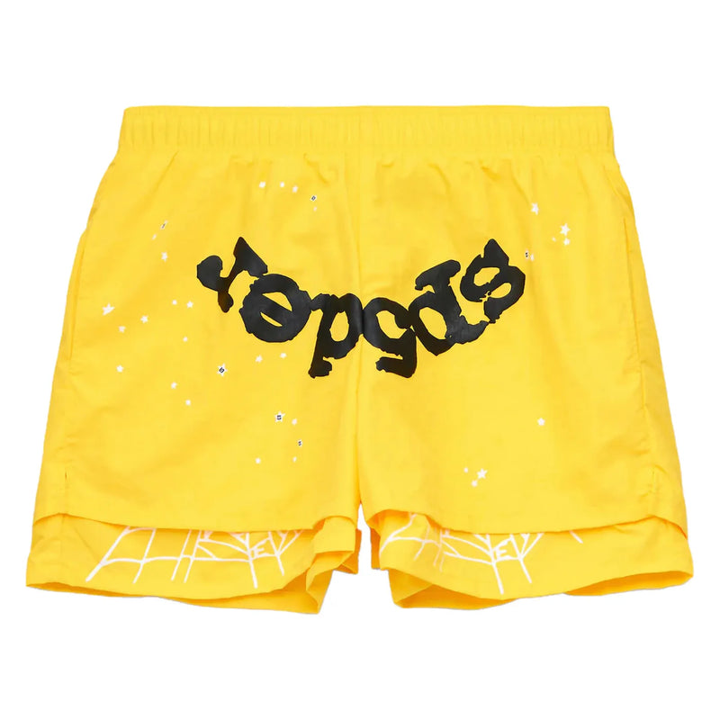 Sp5der OG Web Double Layer Short Yellow