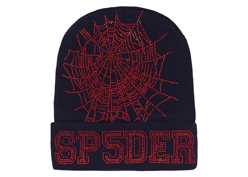SP2412 Sp5der Web Beanie Navy/Red