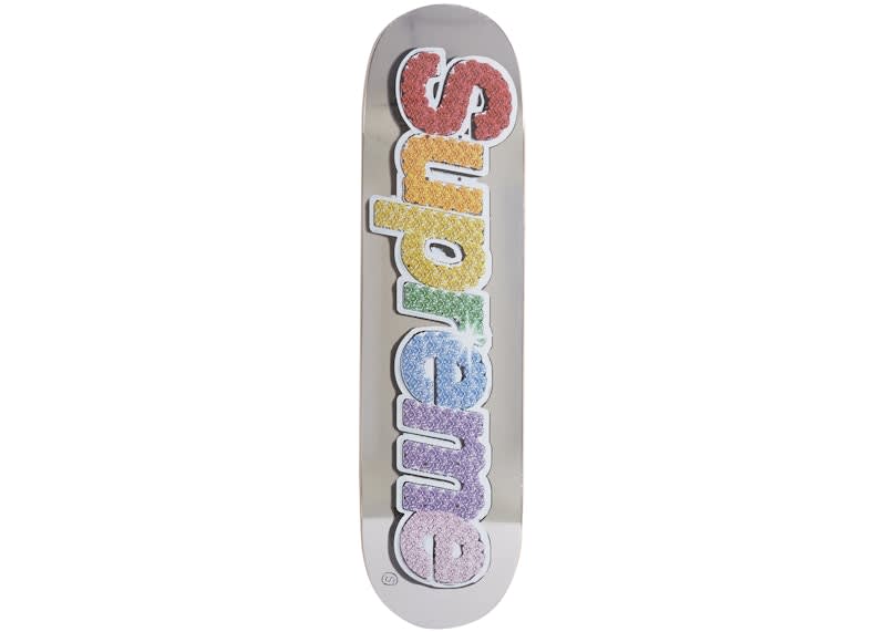 SP10141 Supreme Bling Box Logo Skateboard Deck Platinum