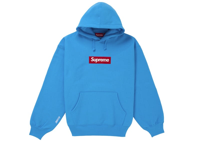 SP1998 Supreme Box Logo Hooded Sweatshirt (FW25) Cyan
