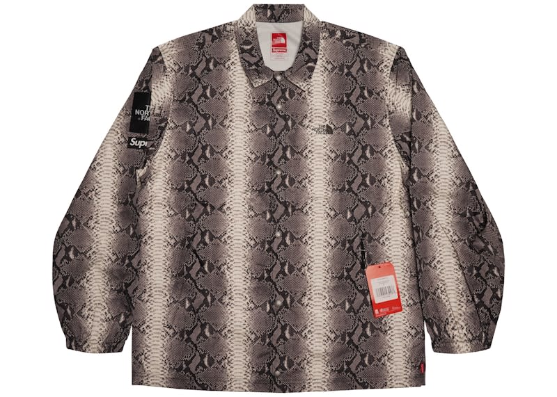 SP13138 Supreme The North Face Snakeskin Taped Seam Coaches Jacket Black