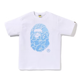 BAPE ABC Sea Surface Camo Ape Head Tee 'White/Blue'