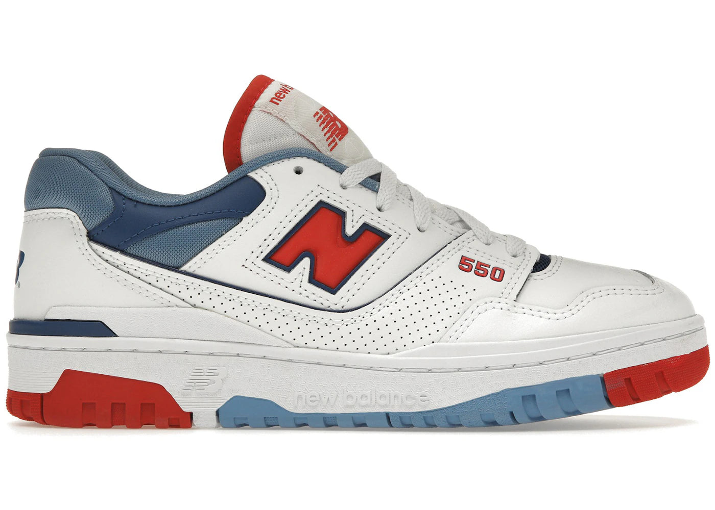 802826 New Balance 550 White True Red Atlantic Blue