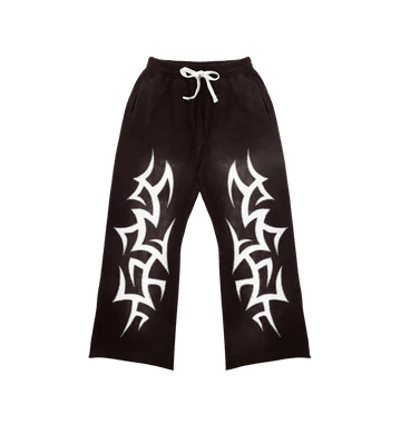 [789179] Awoken Dreams Black Patchwork Pants