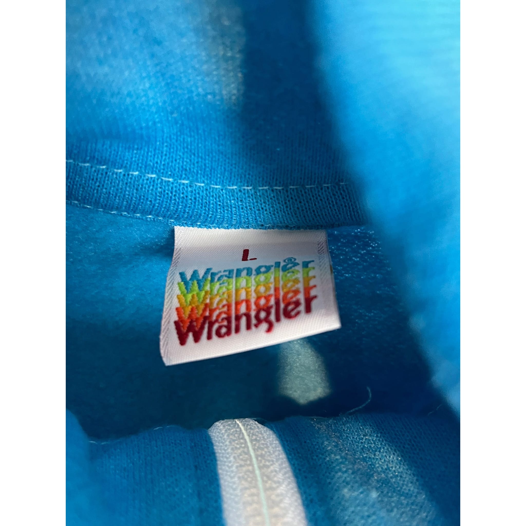 268223 (90s) Wrangler Western Horse Teal Full Zip Sweatshirt