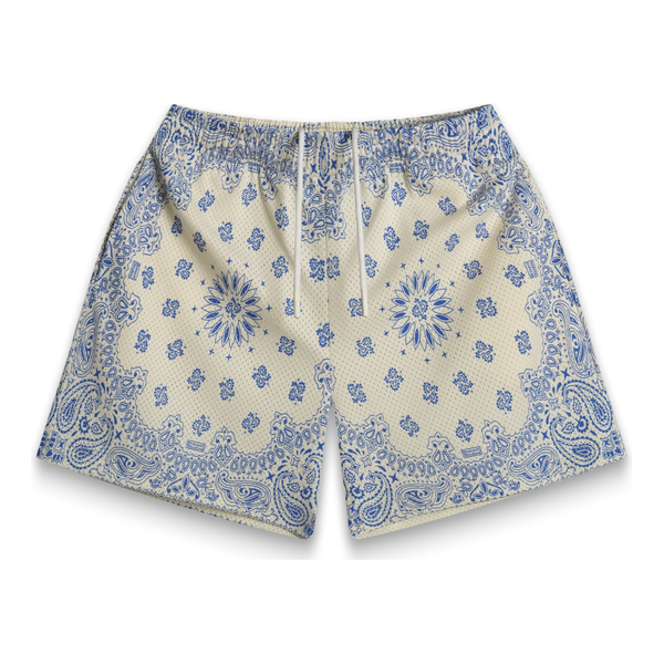 Bravest Studios Paisley Shorts 'Cream/Blue'