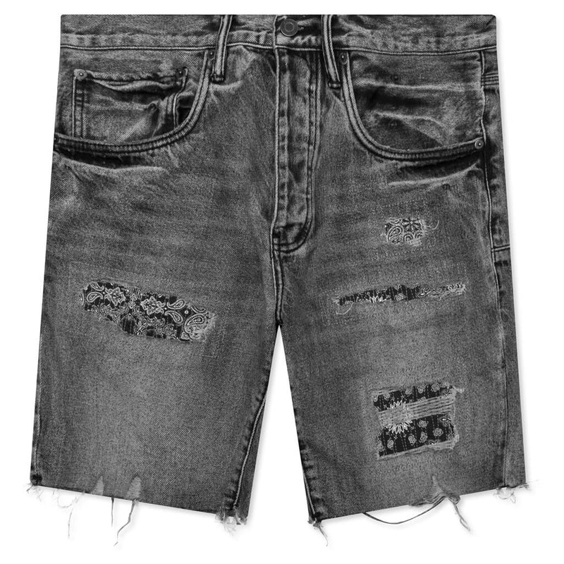 Purple Brand Black Bandana Jean Shorts