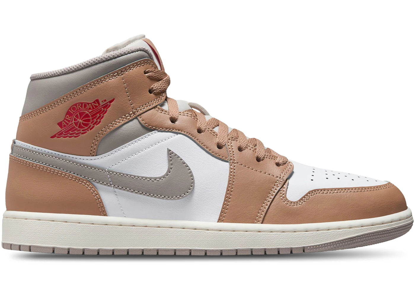 681476 Jordan 1 Mid Rattan White College Grey