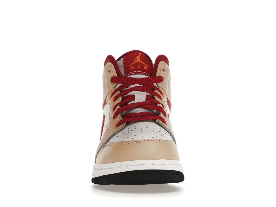 281034 Air Jordan 1 Mid GS 'White Onyx Light Curry'