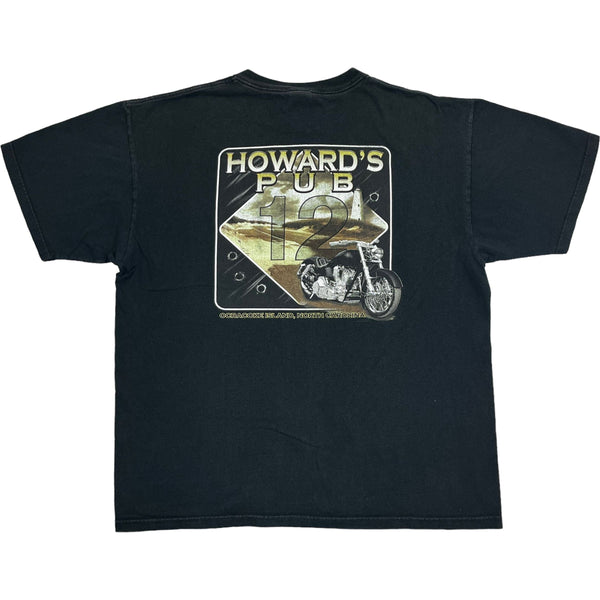 (00s) Howard's Pub Motorcycle Biker Pocket T-Shirt