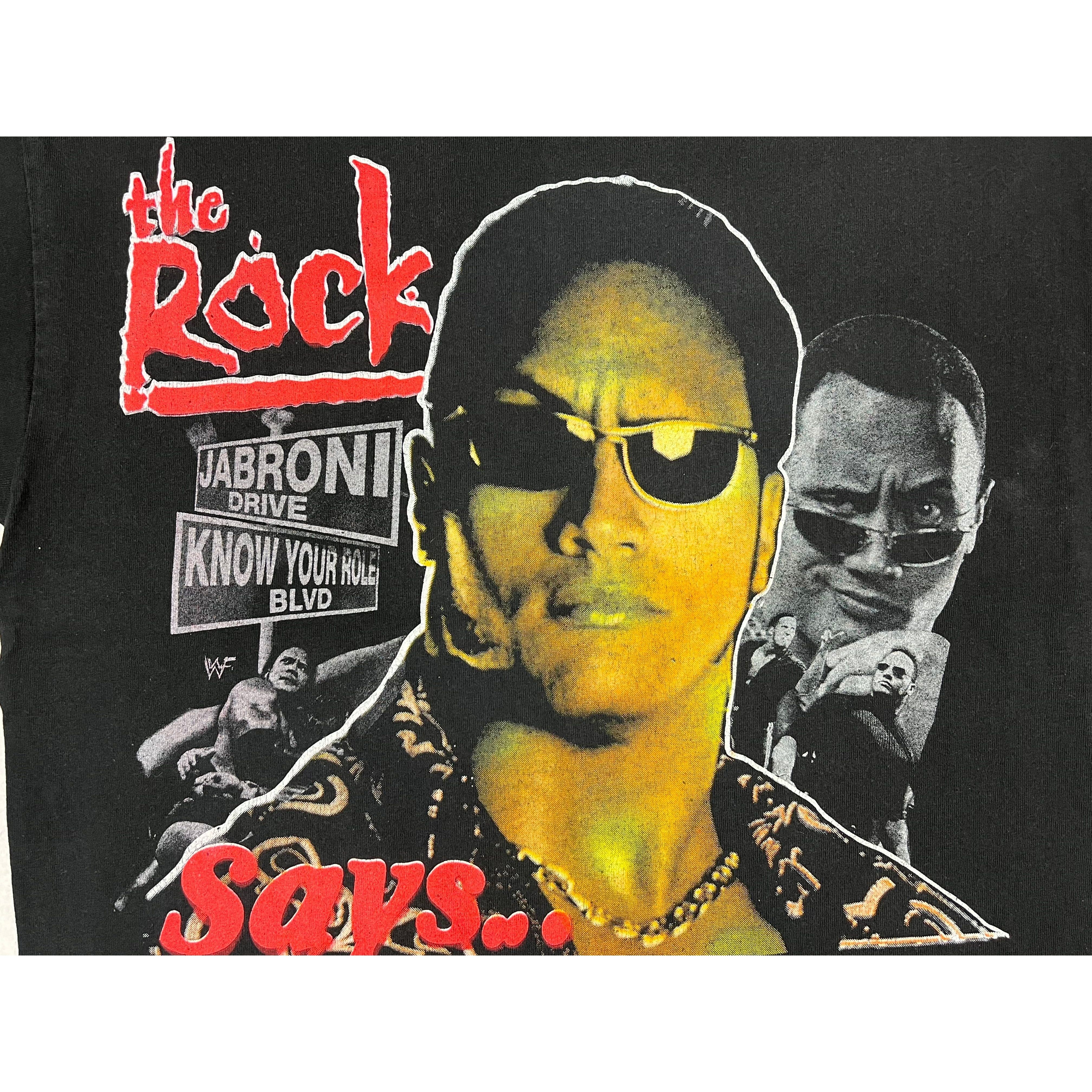 264693 (90s) The Rock 'Do You Smell It?' Double Sided WWF T-Shirt