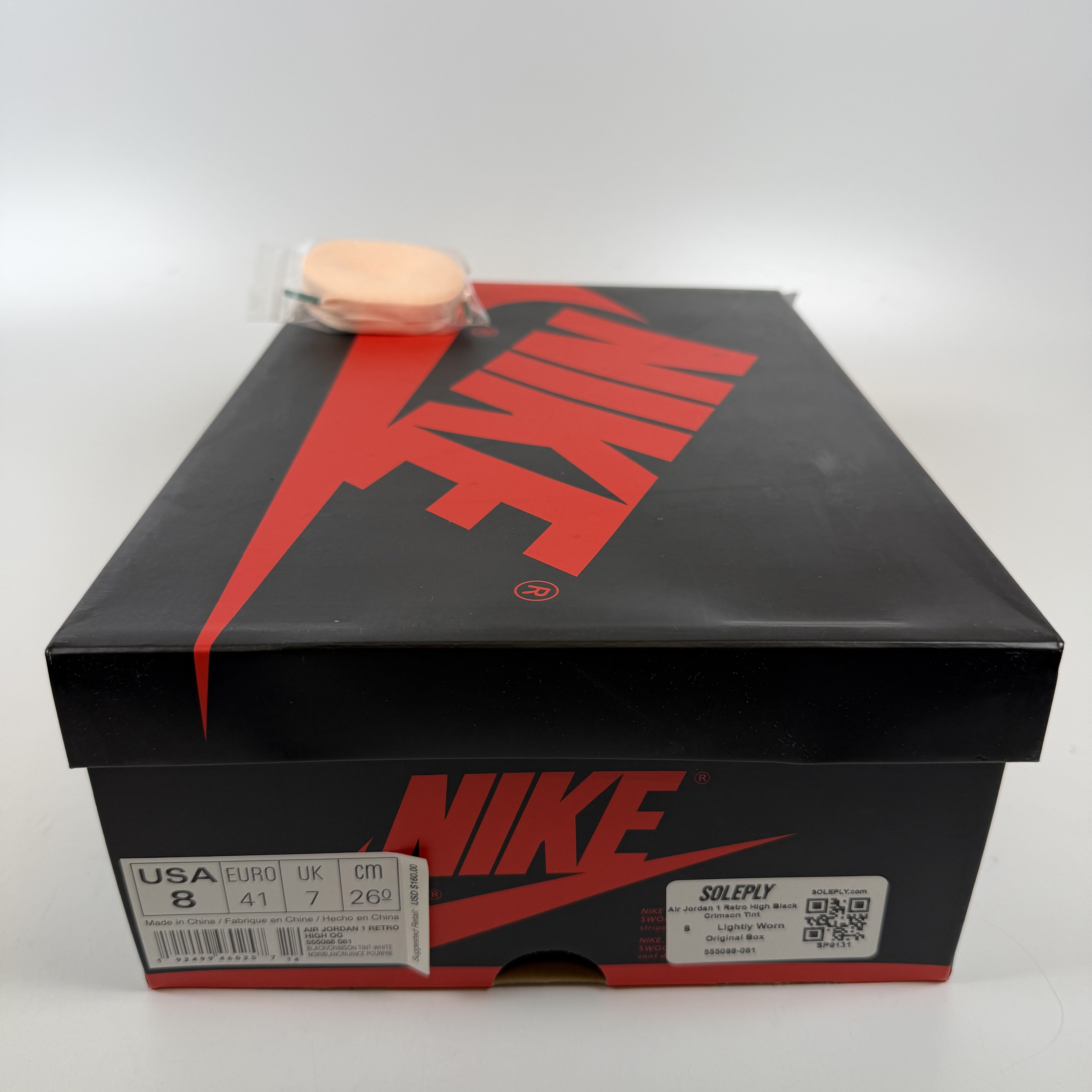 [SP9131] Air Jordan 1 Retro High Black Crimson Tint