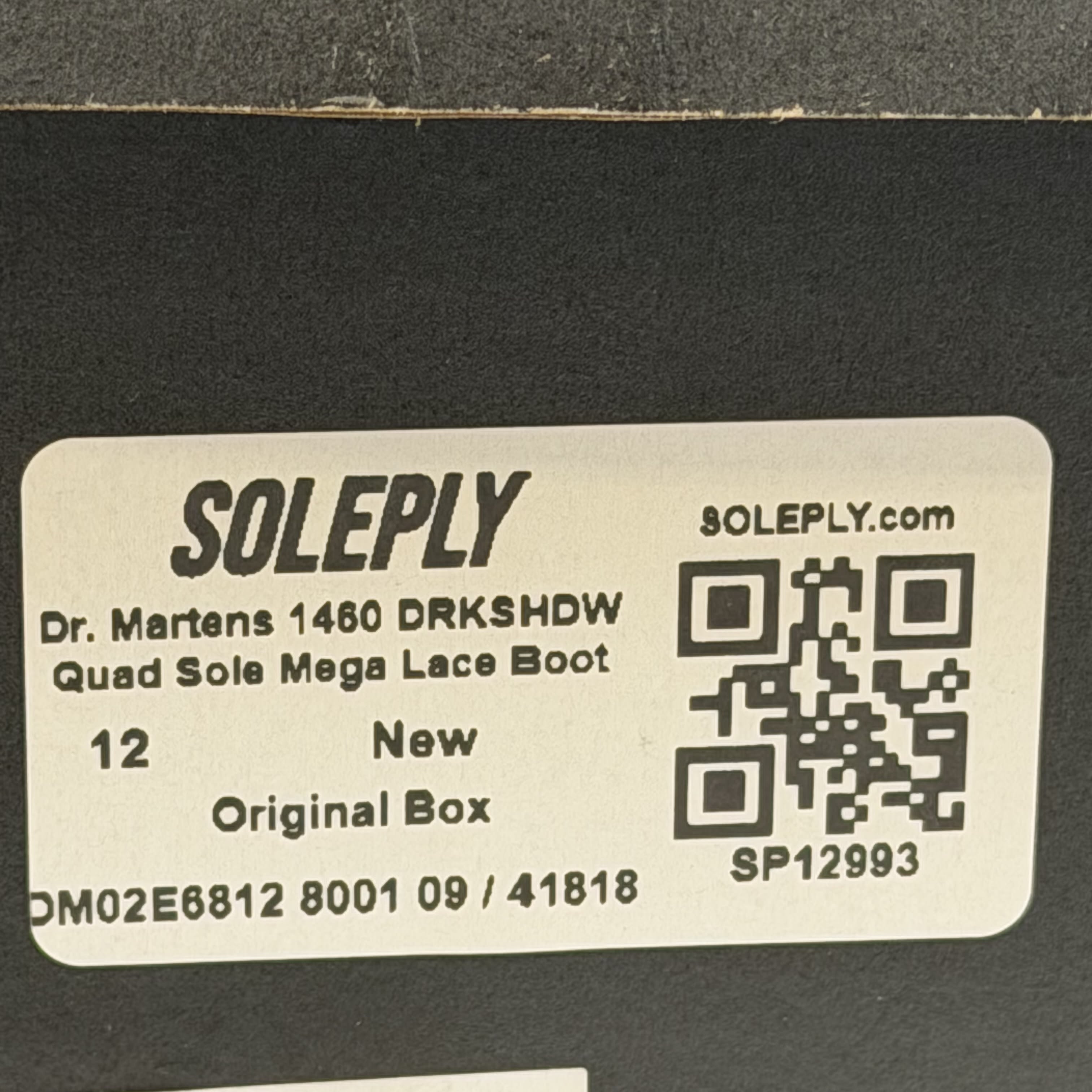 [SP12993] Dr. Martens 1460 DRKSHDW Quad Sole Mega Lace Boot Rick Owens Black