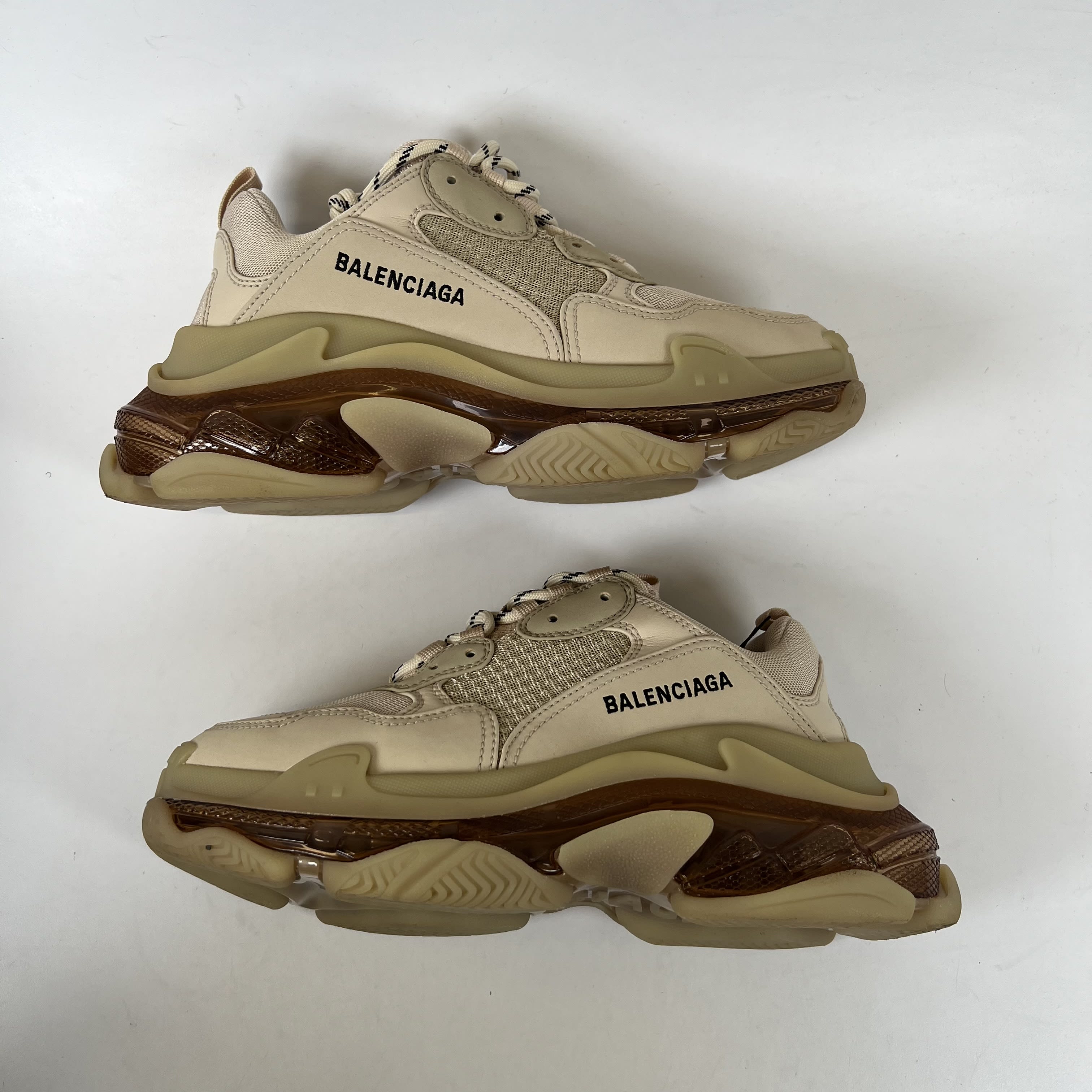 [SP14049] Balenciaga Triple S Clear Sole Beige (Women's)
