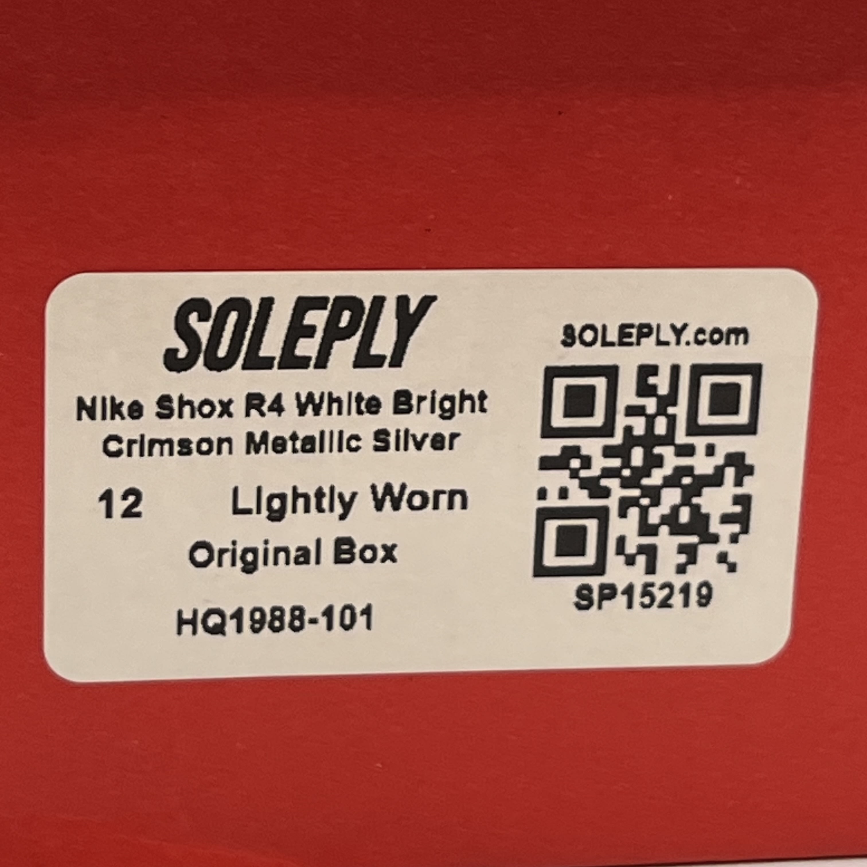 [SP15219] Nike Shox R4 White Bright Crimson Metallic Silver