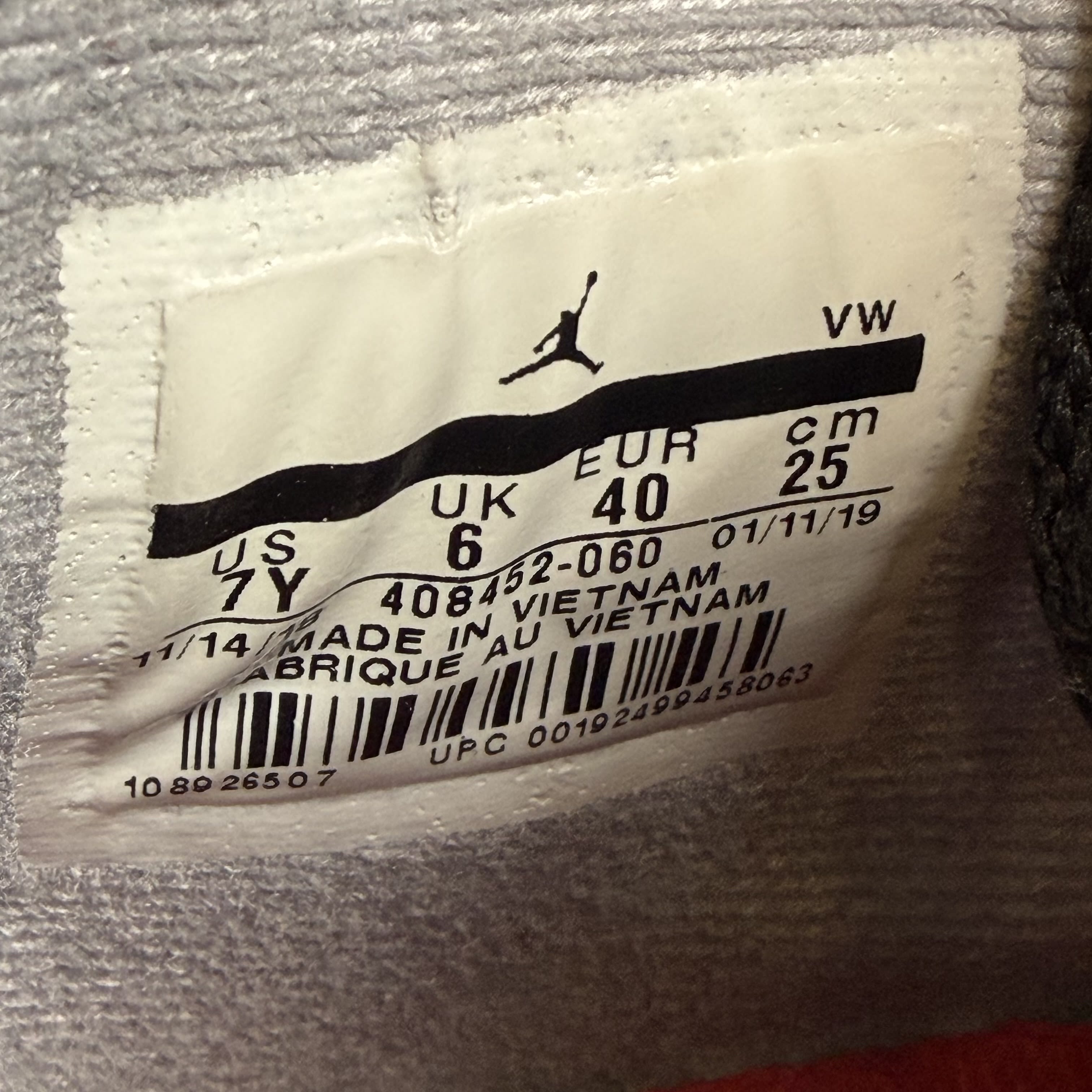[SP11405] Air Jordan 4 Retro OG GS 'Bred' 2019