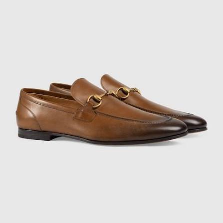 SP16408 Gucci Jordaan Loafer Brown Leather Men's
