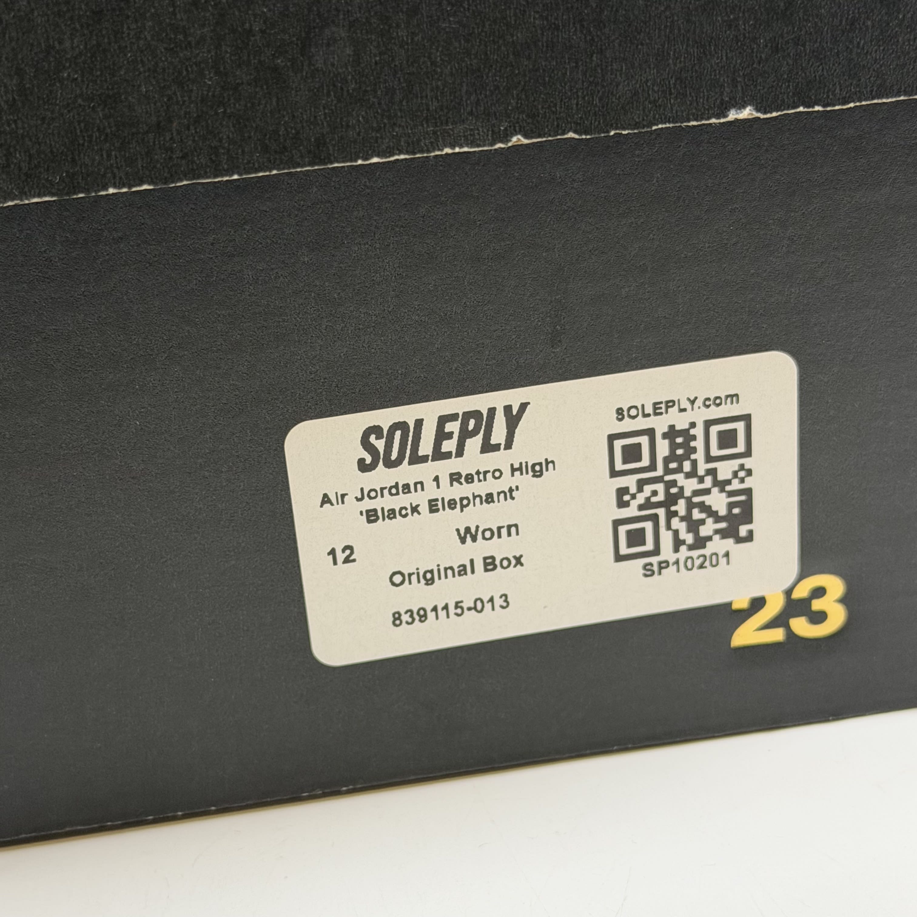 [SP10201] Air Jordan 1 Retro High 'Black Elephant'