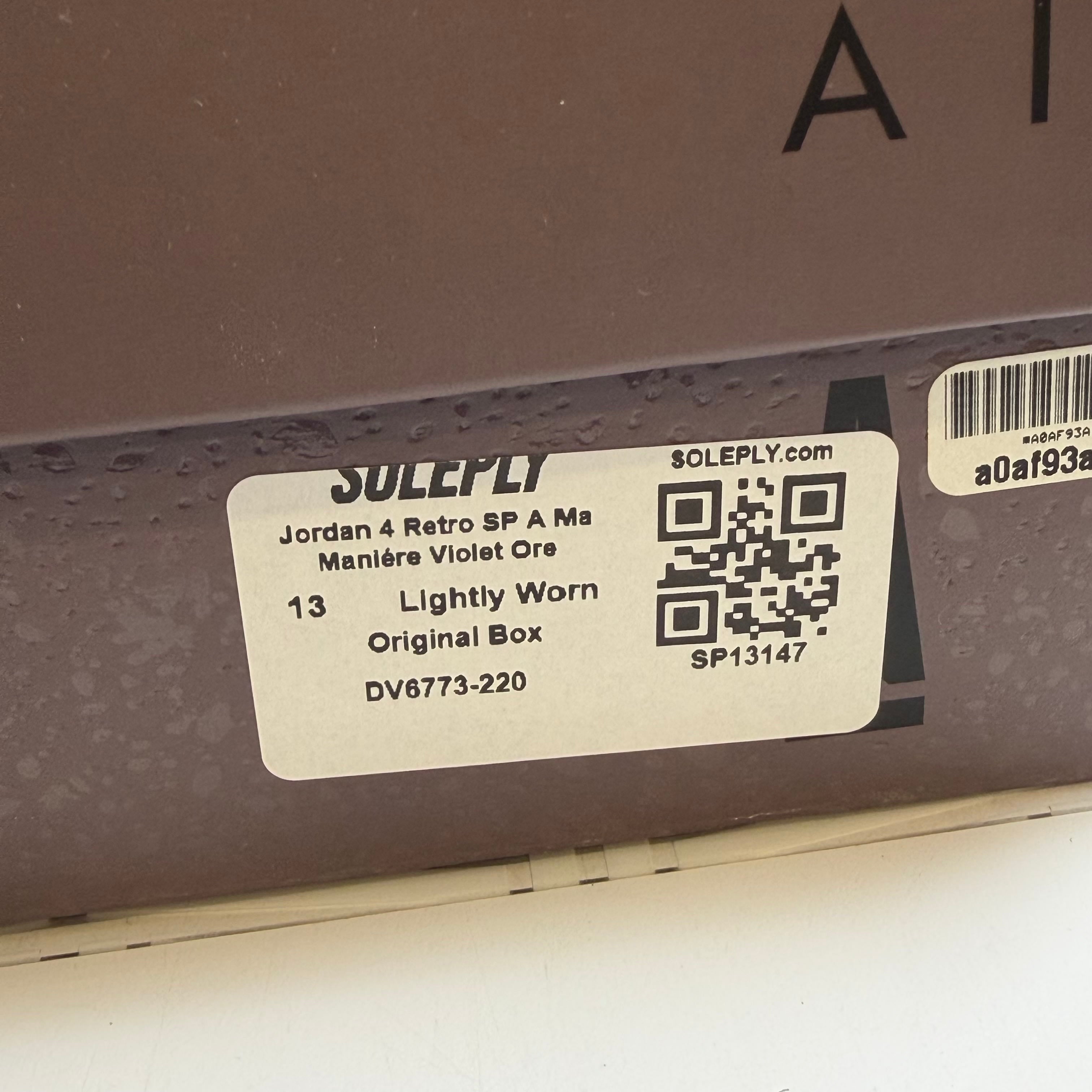 [SP13147] Jordan 4 Retro SP A Ma Maniére Violet Ore