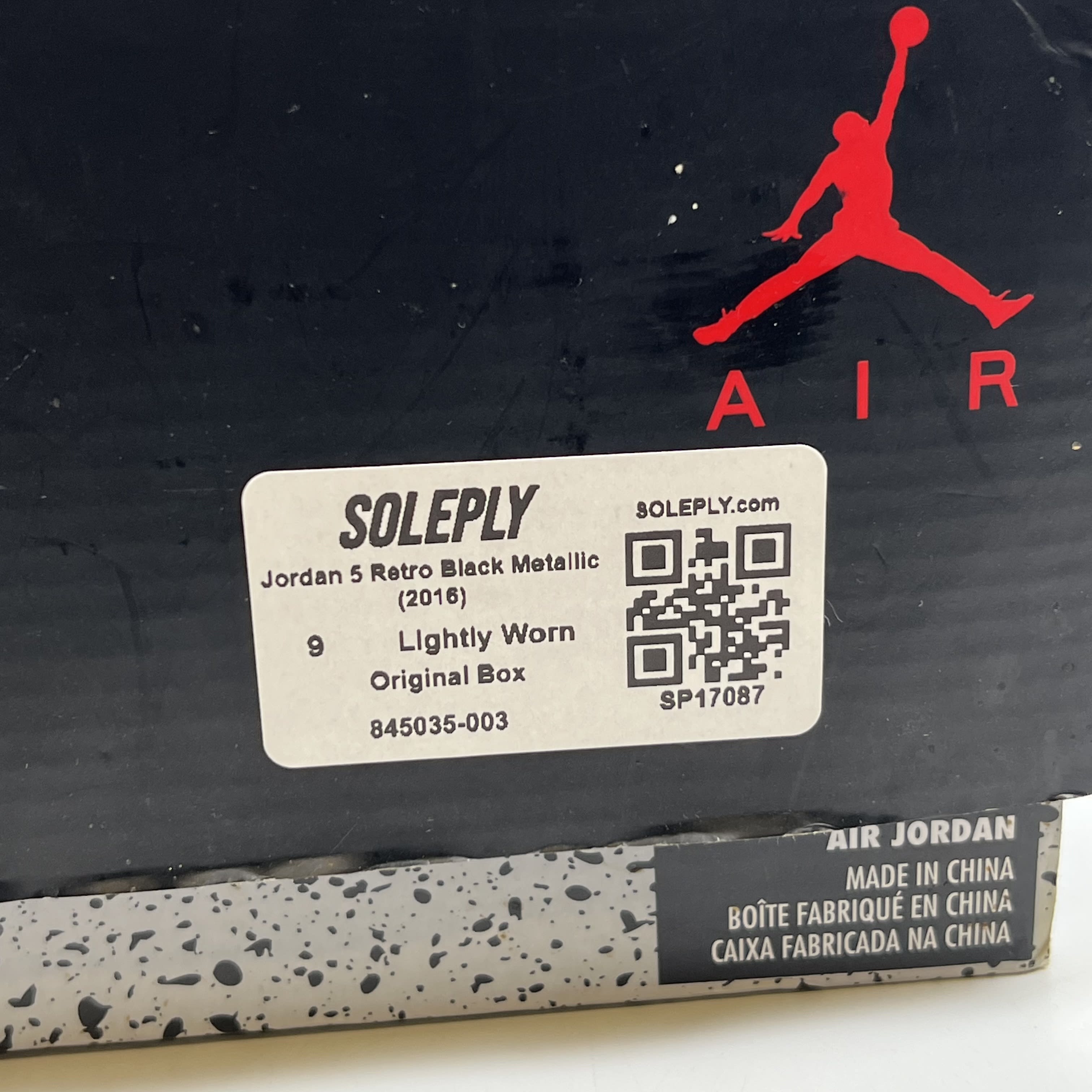 SP17087 Jordan 5 Retro Black Metallic (2016)