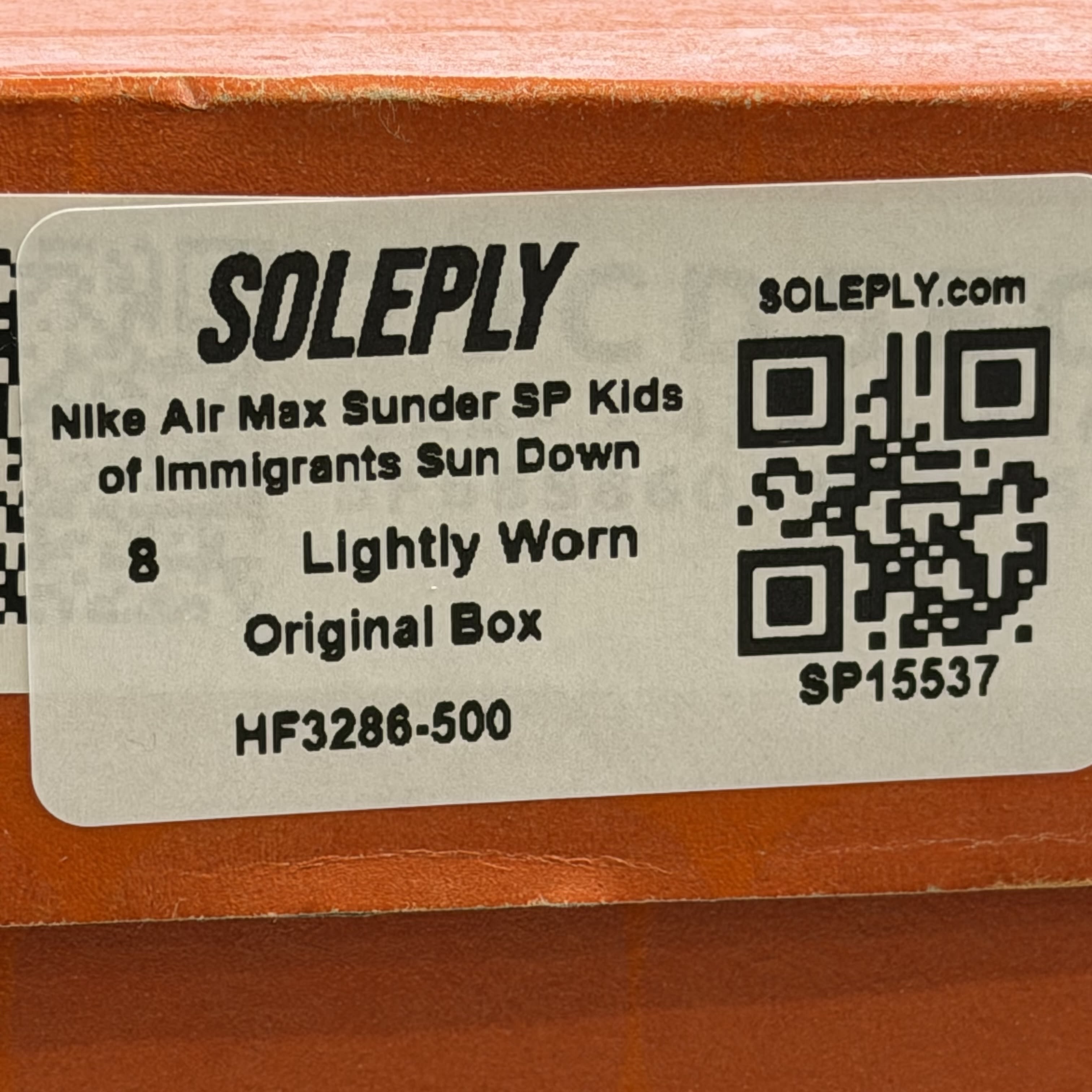 [SP15537] Nike Air Max Sunder SP Kids of Immigrants Sun Down