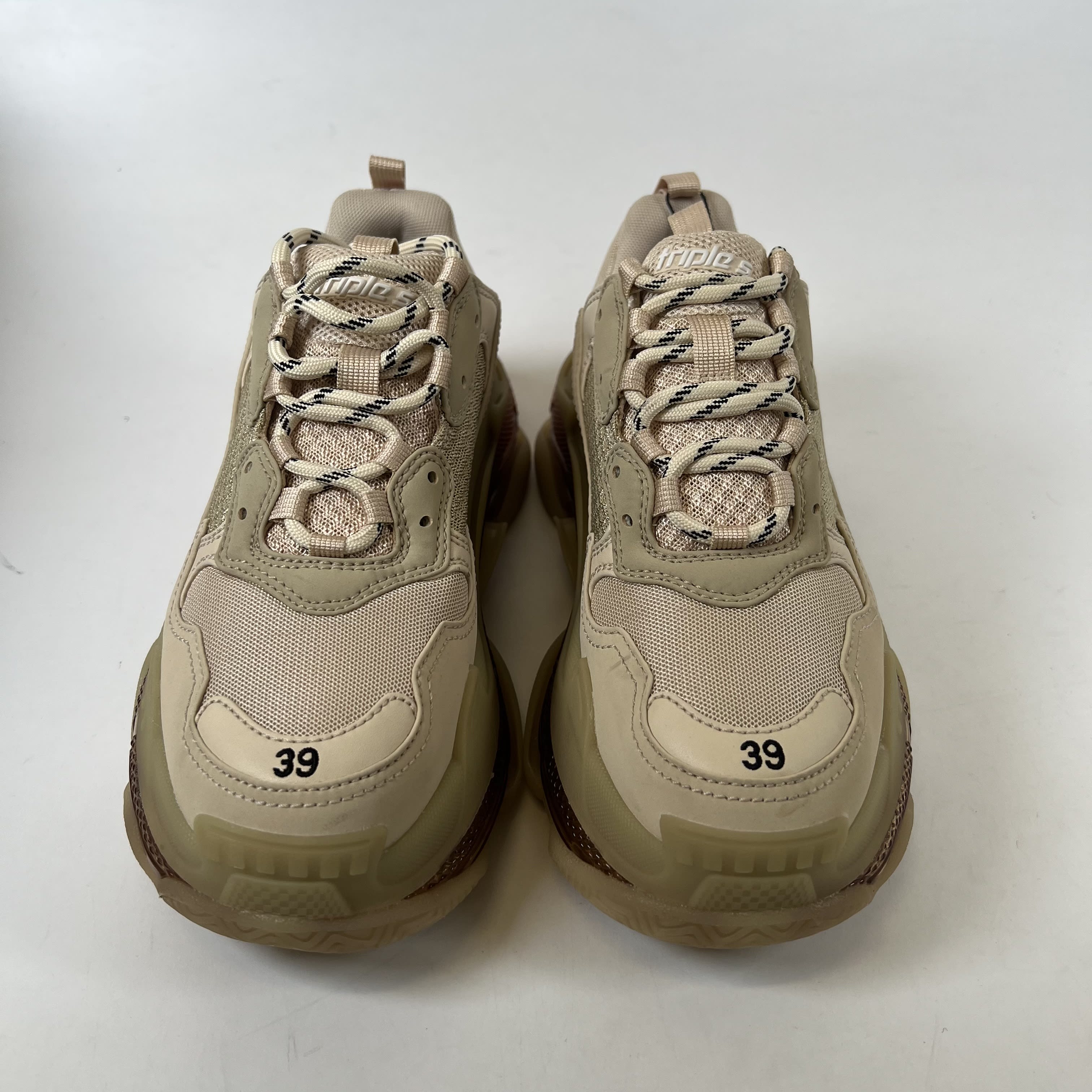[SP14049] Balenciaga Triple S Clear Sole Beige (Women's)