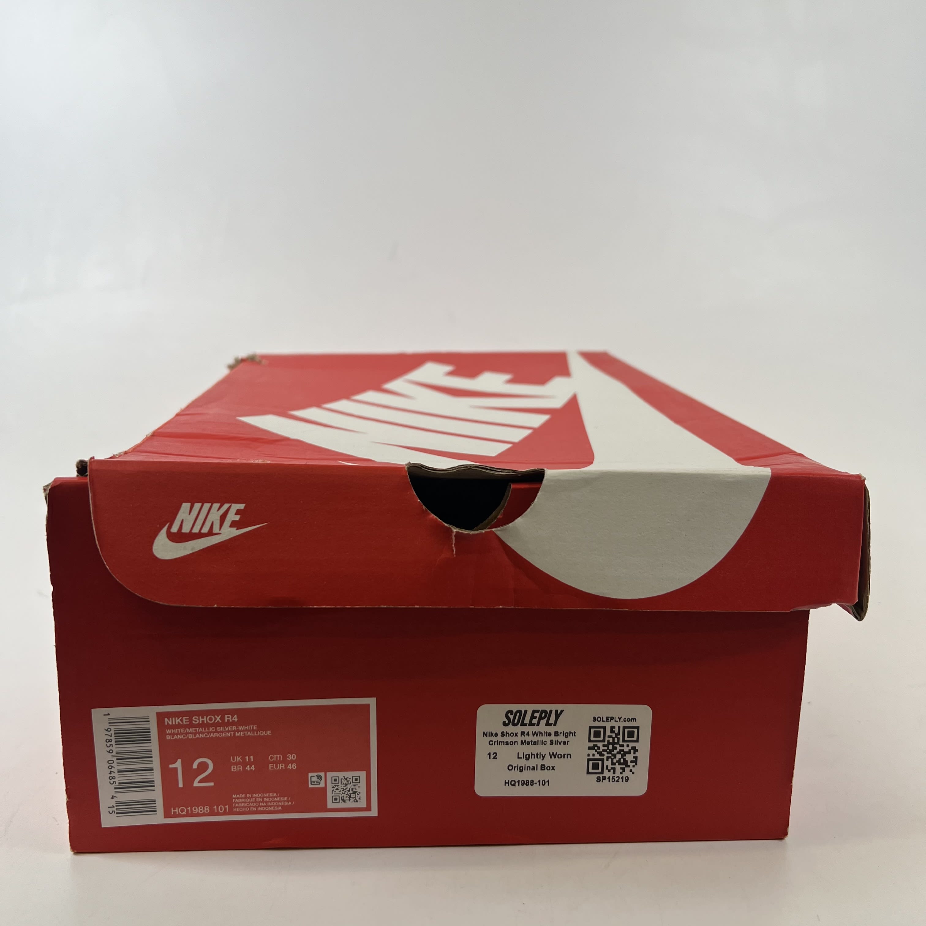[SP15219] Nike Shox R4 White Bright Crimson Metallic Silver