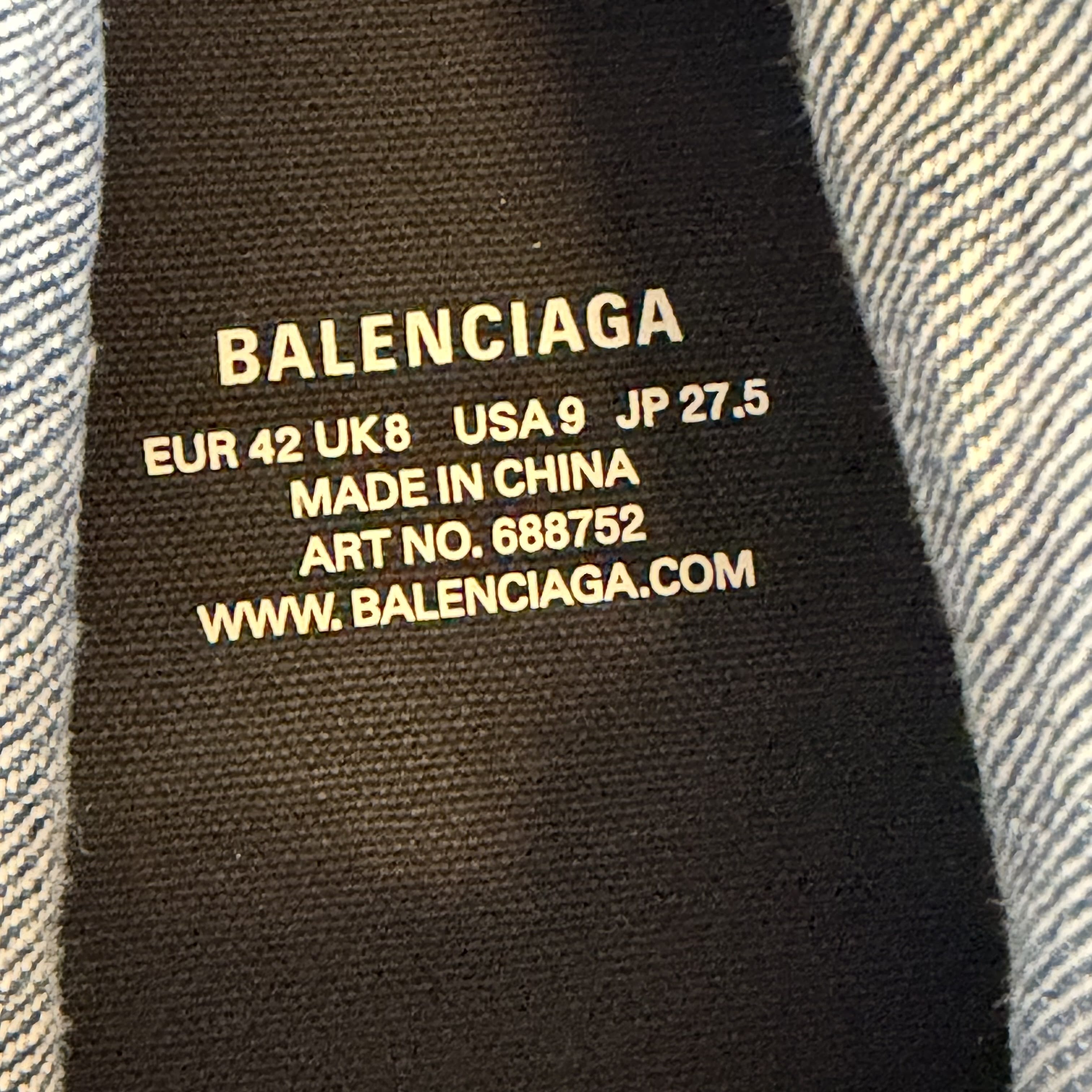 [SP15831] Balenciaga Paris High Top Blue Destroyed Denim