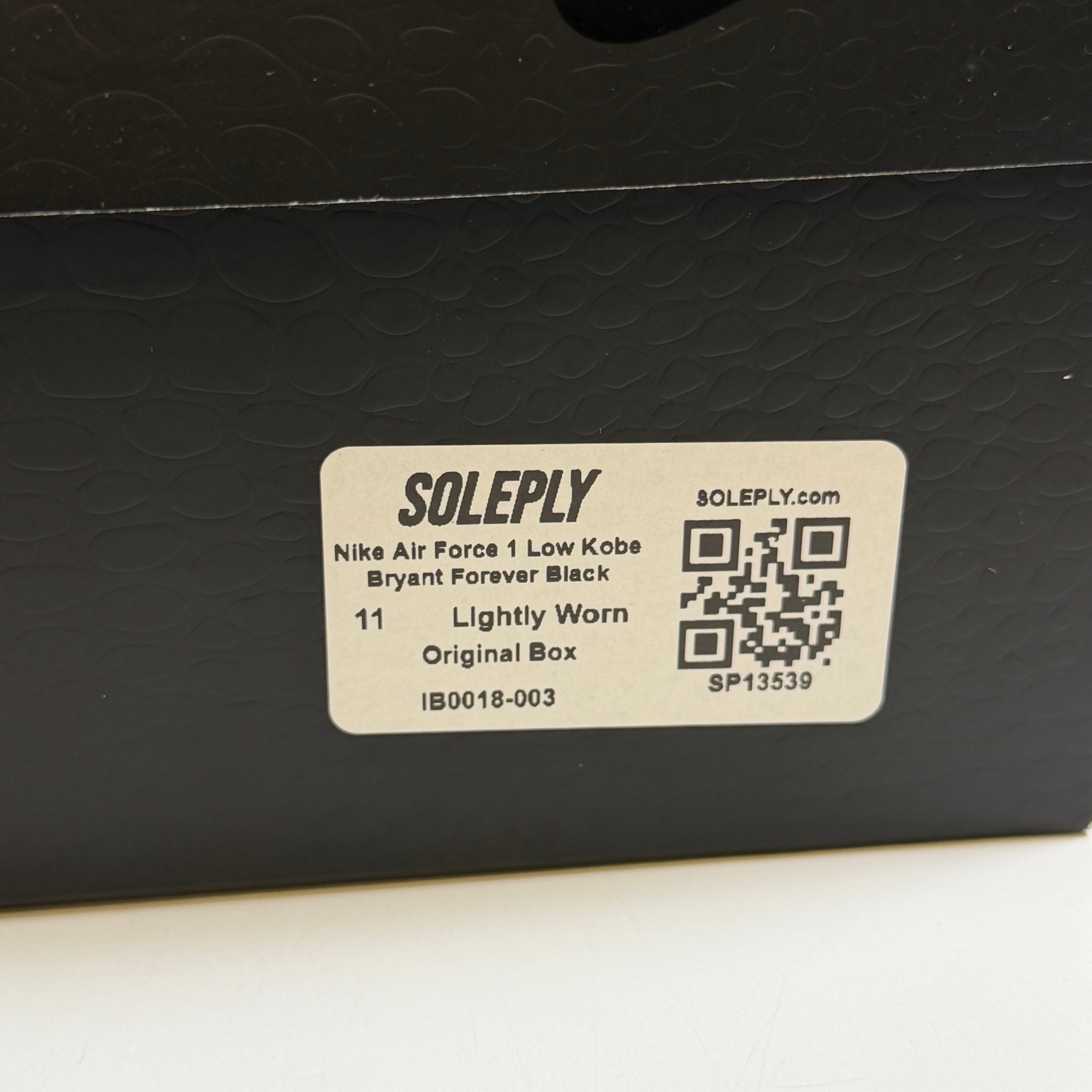 [SP13539] Nike Air Force 1 Low Kobe Bryant Forever Black