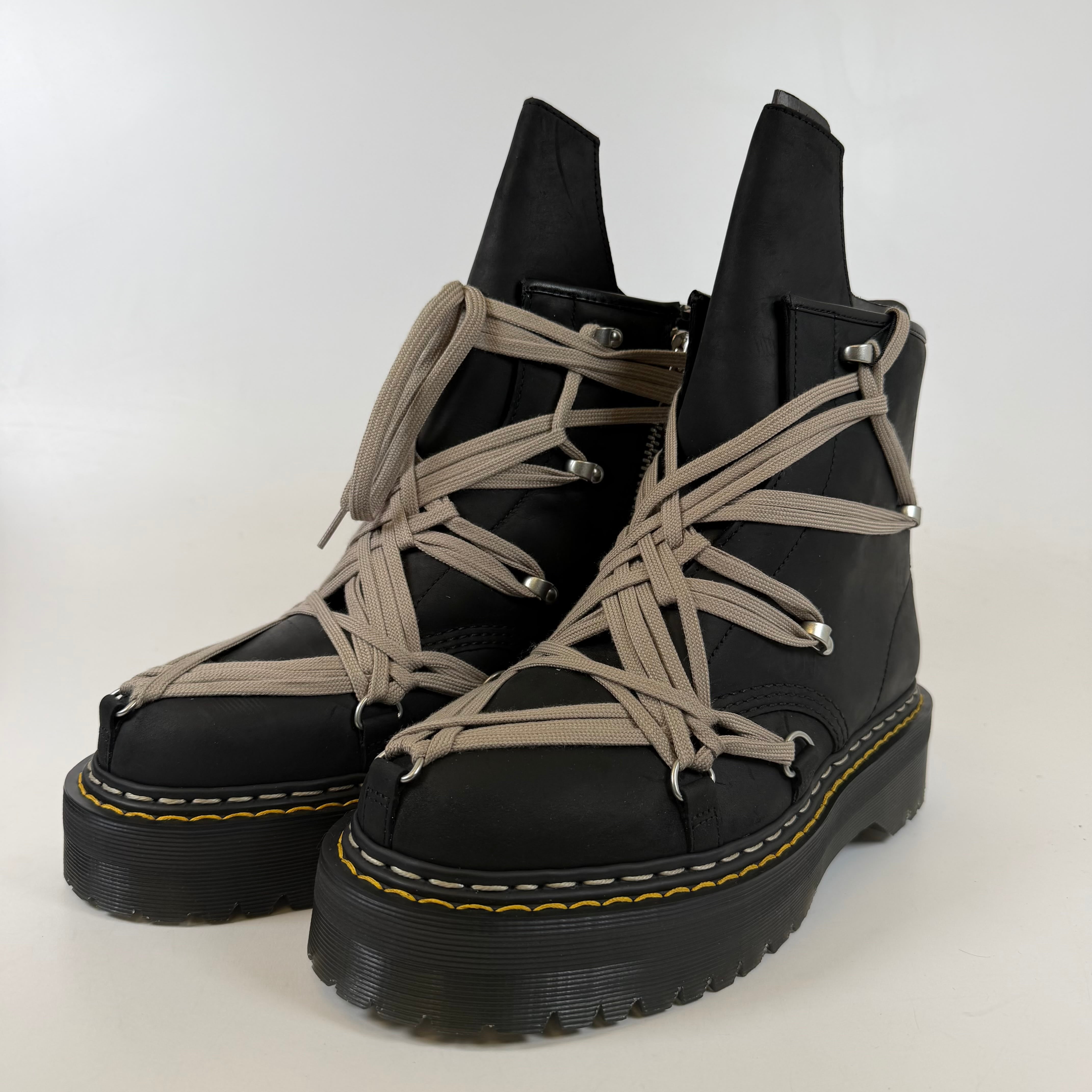 [SP12852] Dr. Martens 1460 DRKSHDW Quad Sole Mega Lace Boot Rick Owens Black