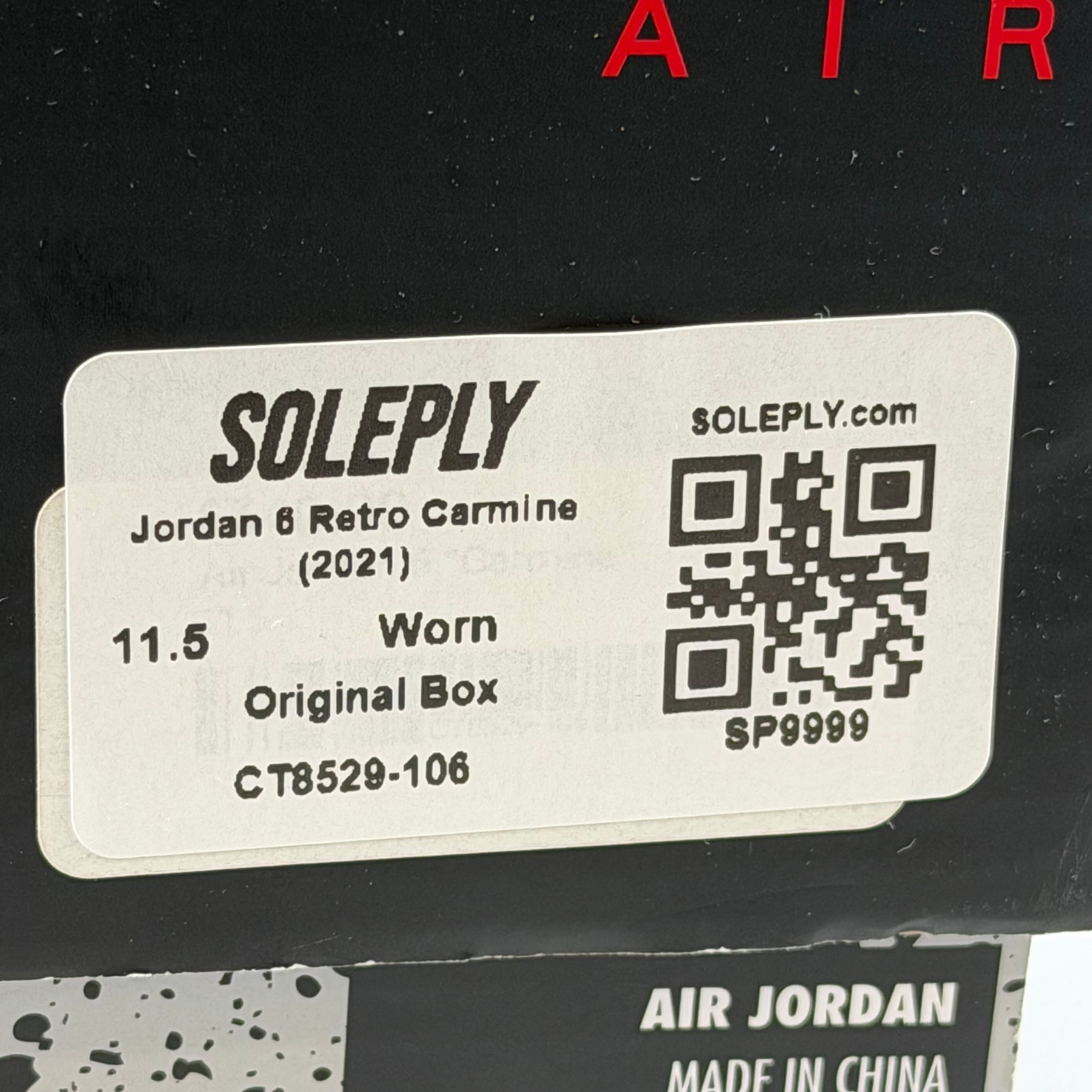 [SP9999] Jordan 6 Retro Carmine (2021)