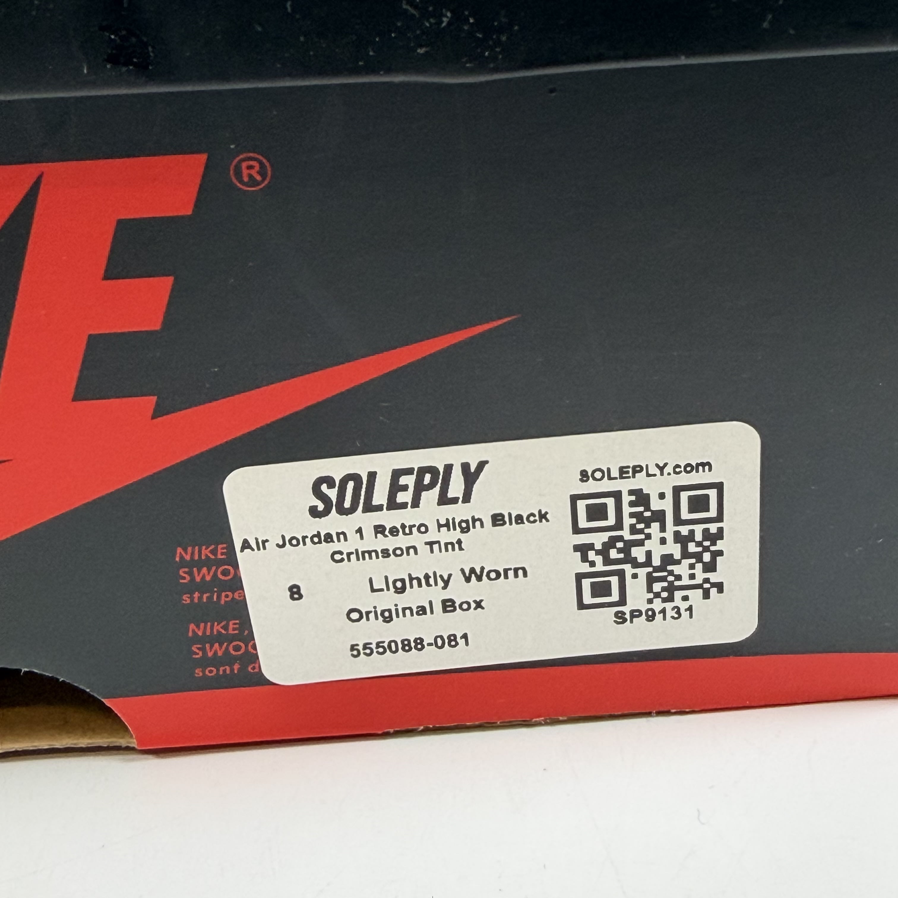 [SP9131] Air Jordan 1 Retro High Black Crimson Tint