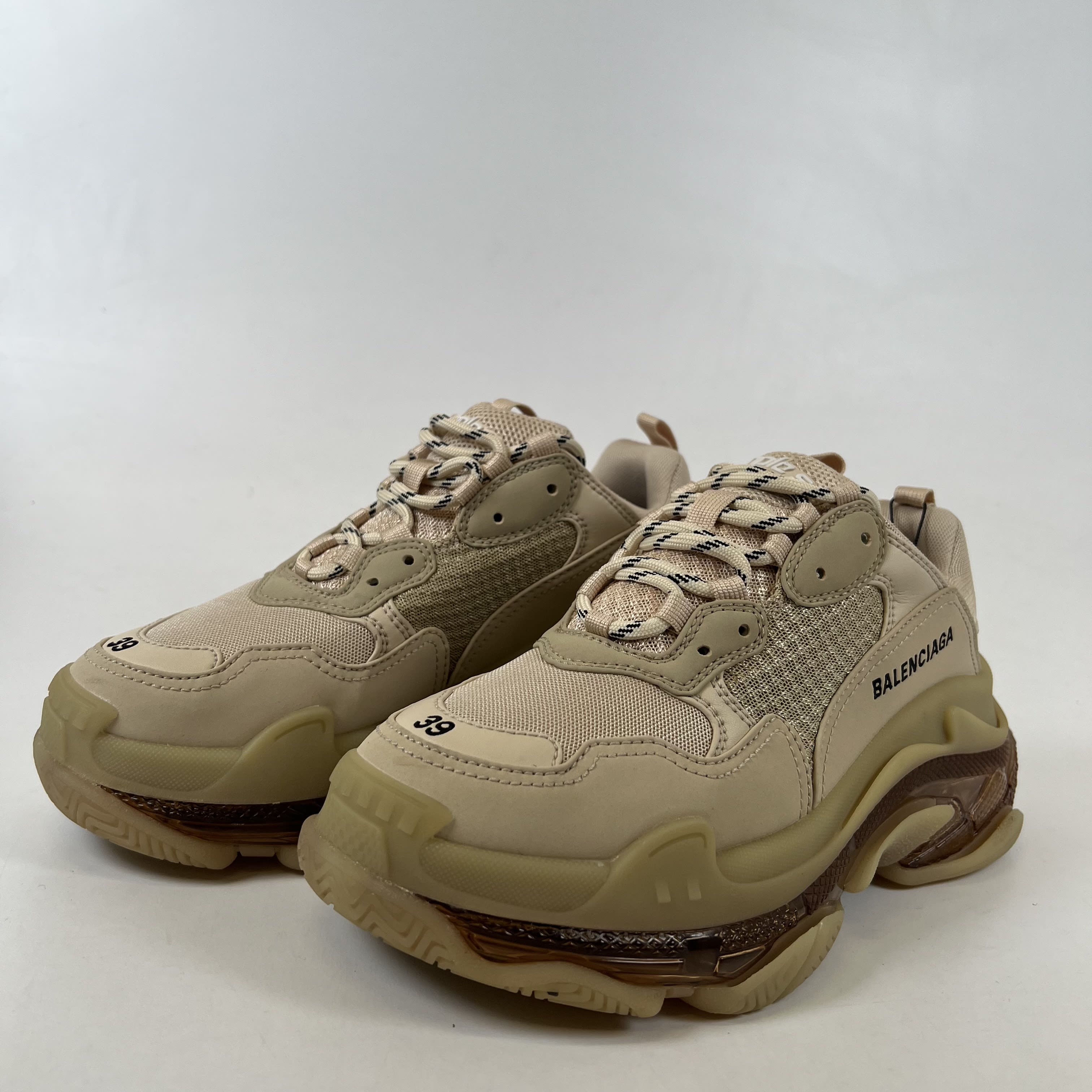 [SP14049] Balenciaga Triple S Clear Sole Beige (Women's)