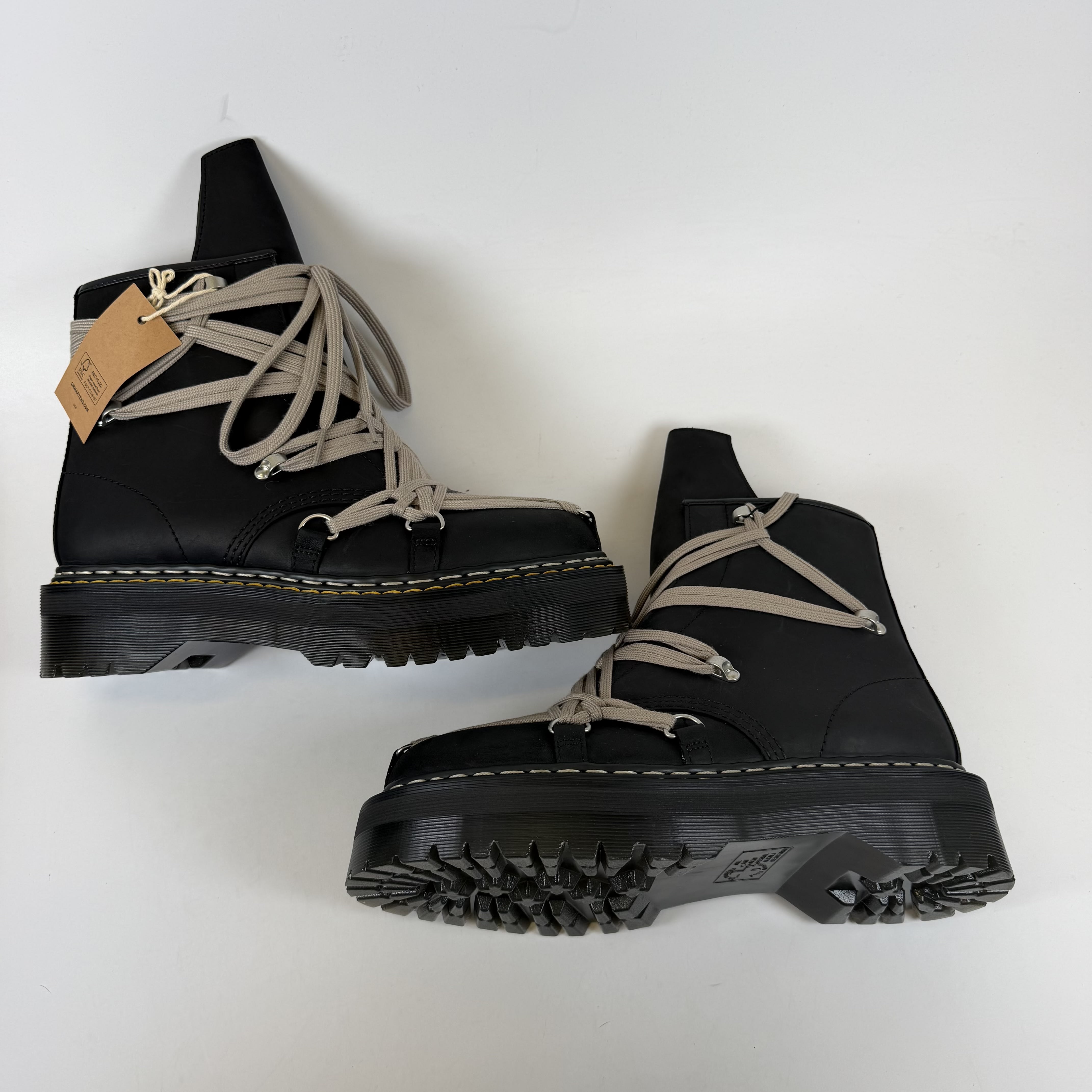 [SP12852] Dr. Martens 1460 DRKSHDW Quad Sole Mega Lace Boot Rick Owens Black