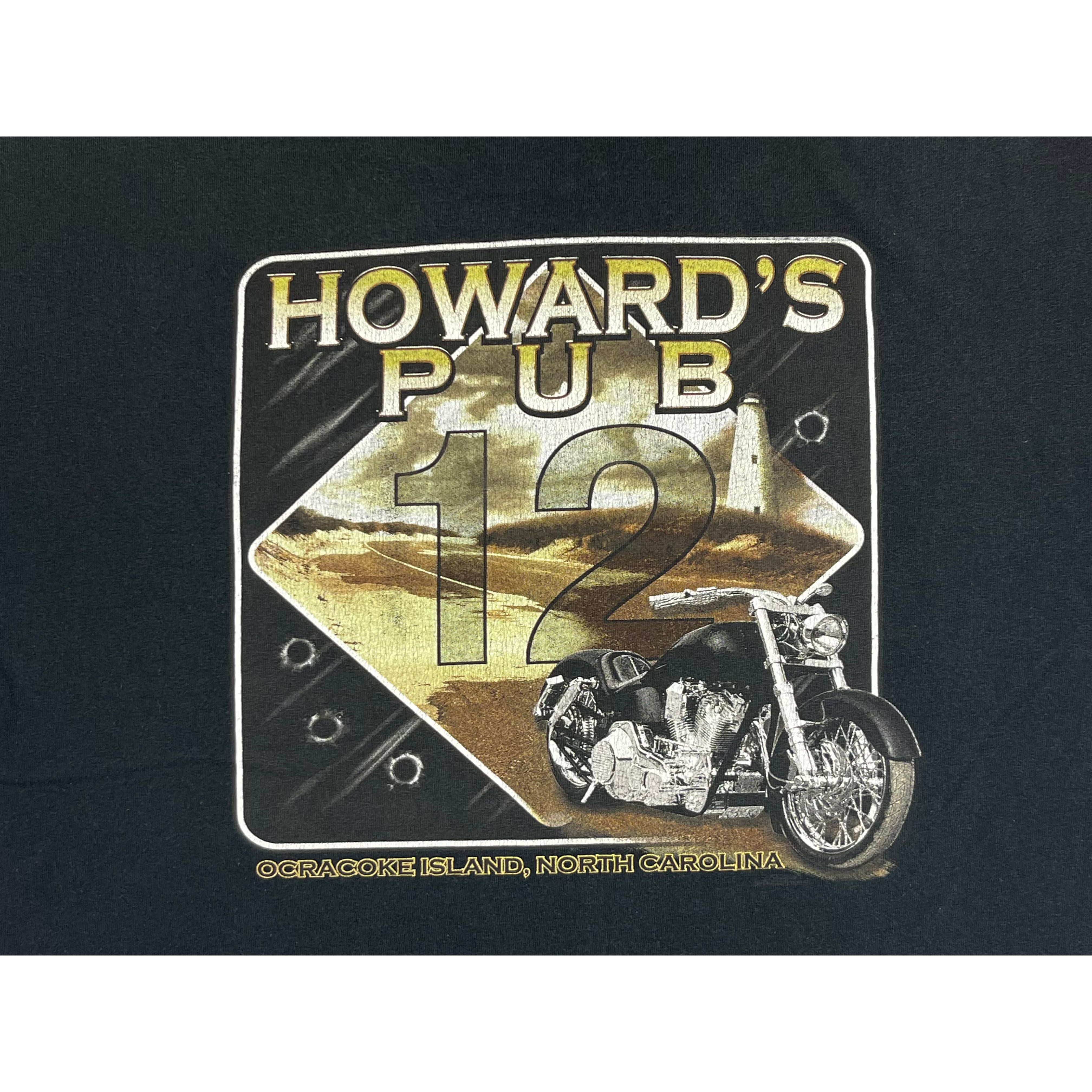 275060 (00s) Howard's Pub Motorcycle Biker Pocket T-Shirt