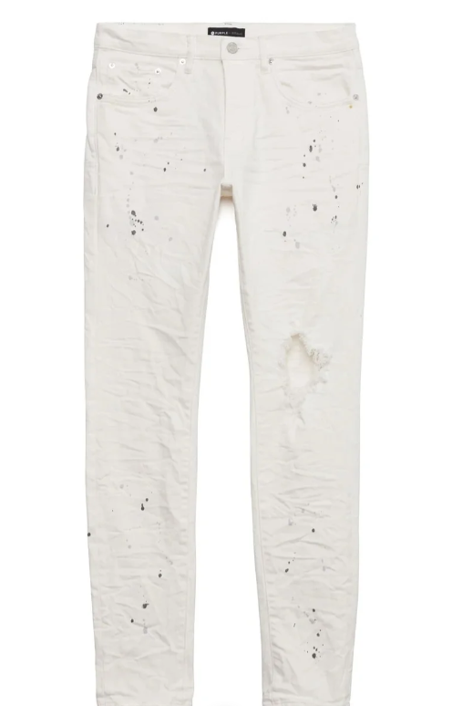 Purple Brand Optic White Paint Blowout Jeans