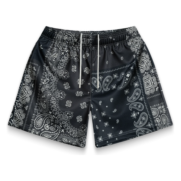 Bravest Studios Patchwork Paisley Shorts 'Black/Navy'