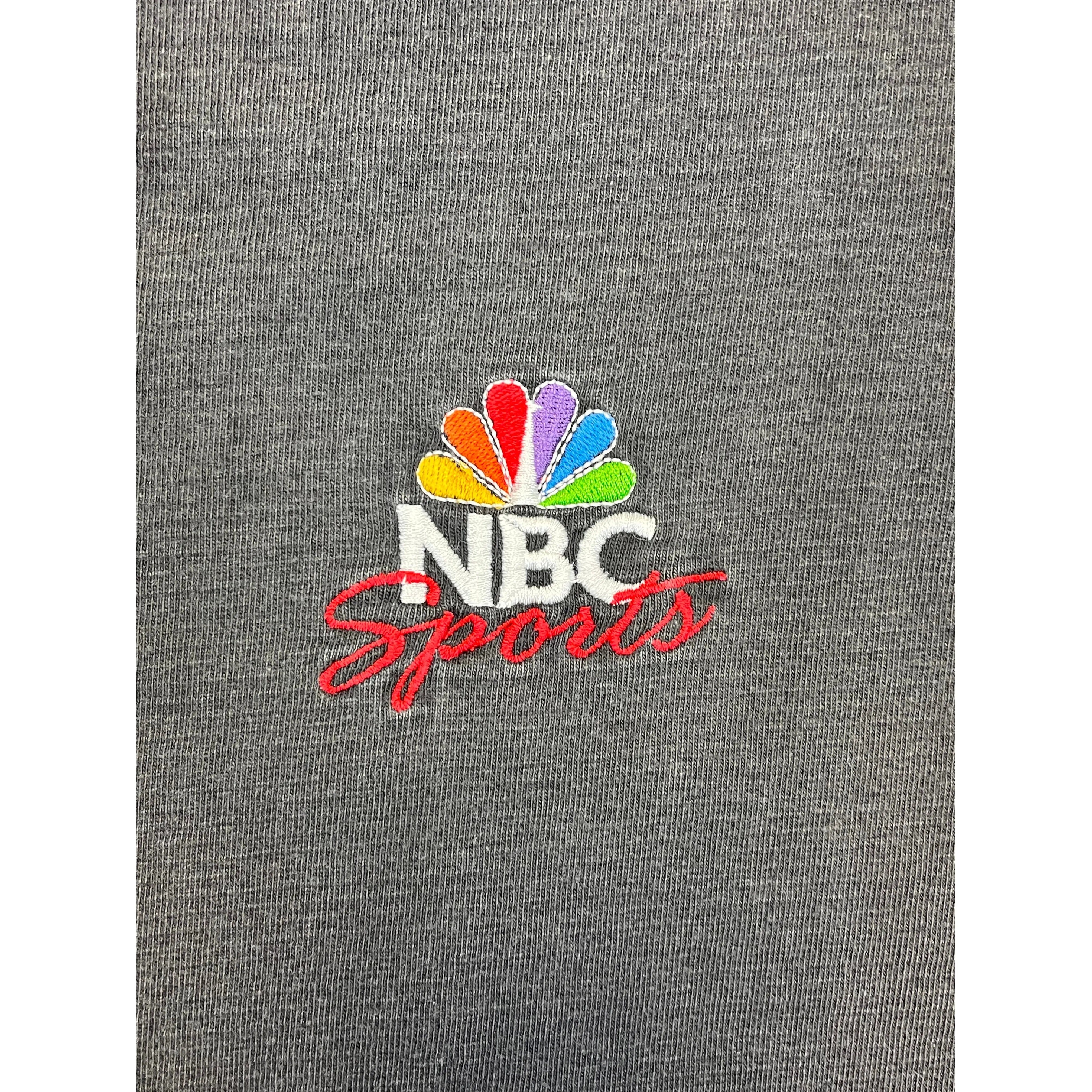 271321 (90s) NBC Sports Basketball TV Channel Faded Black T-Shirt
