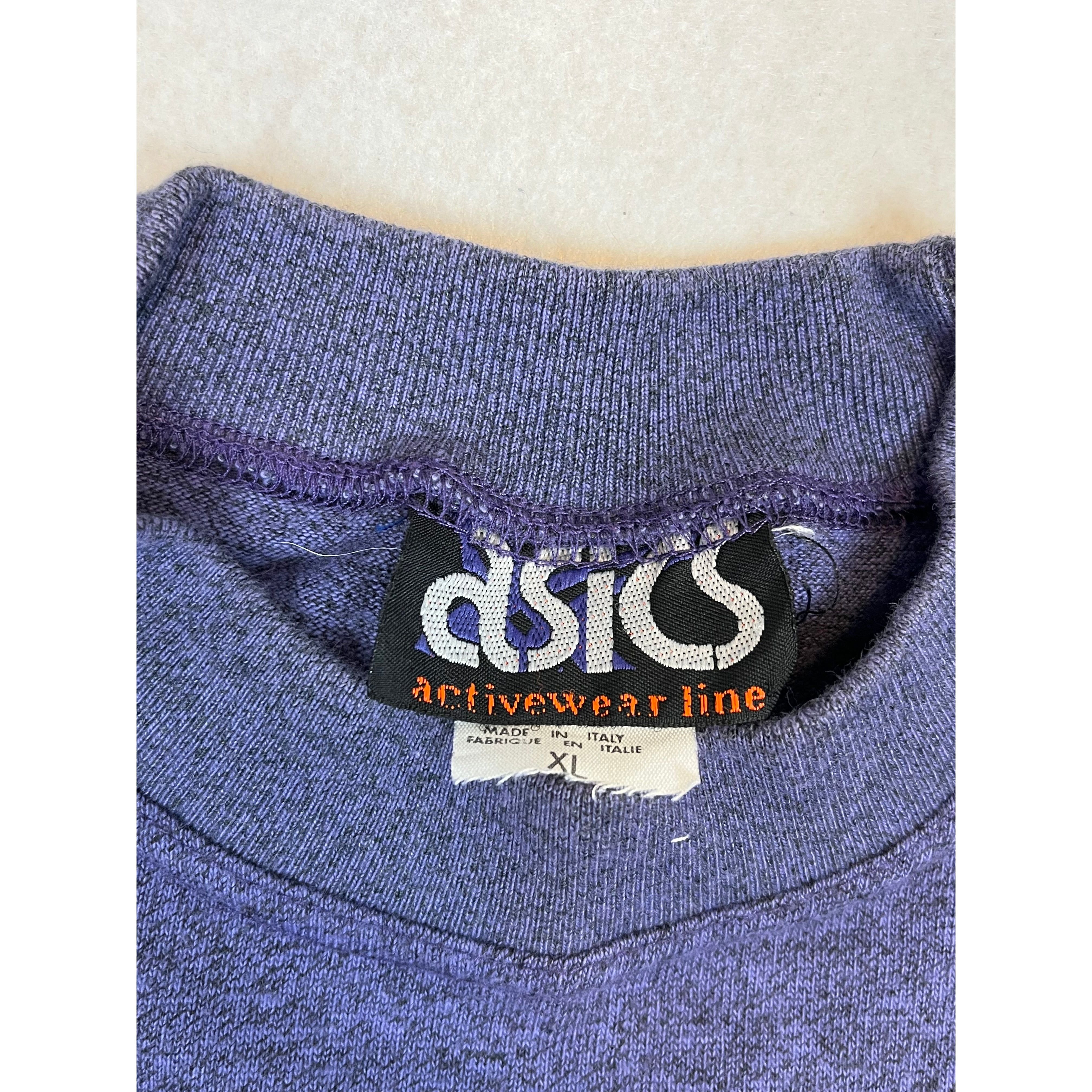 256534 (90s) Asics Purple Sleeve Logo T-Shirt