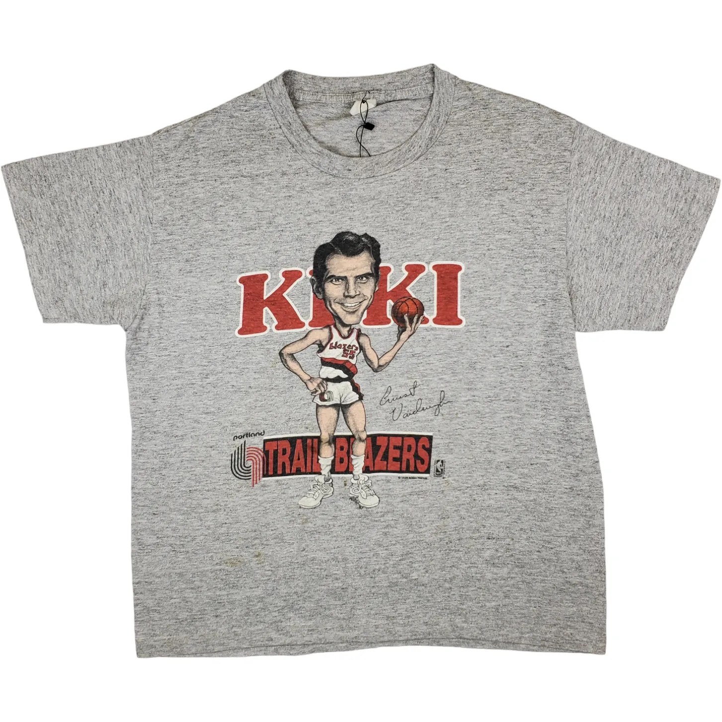 275659 (1987) Kiki VanDeWeghe Trailblazers NBA Caricature T-Shirt