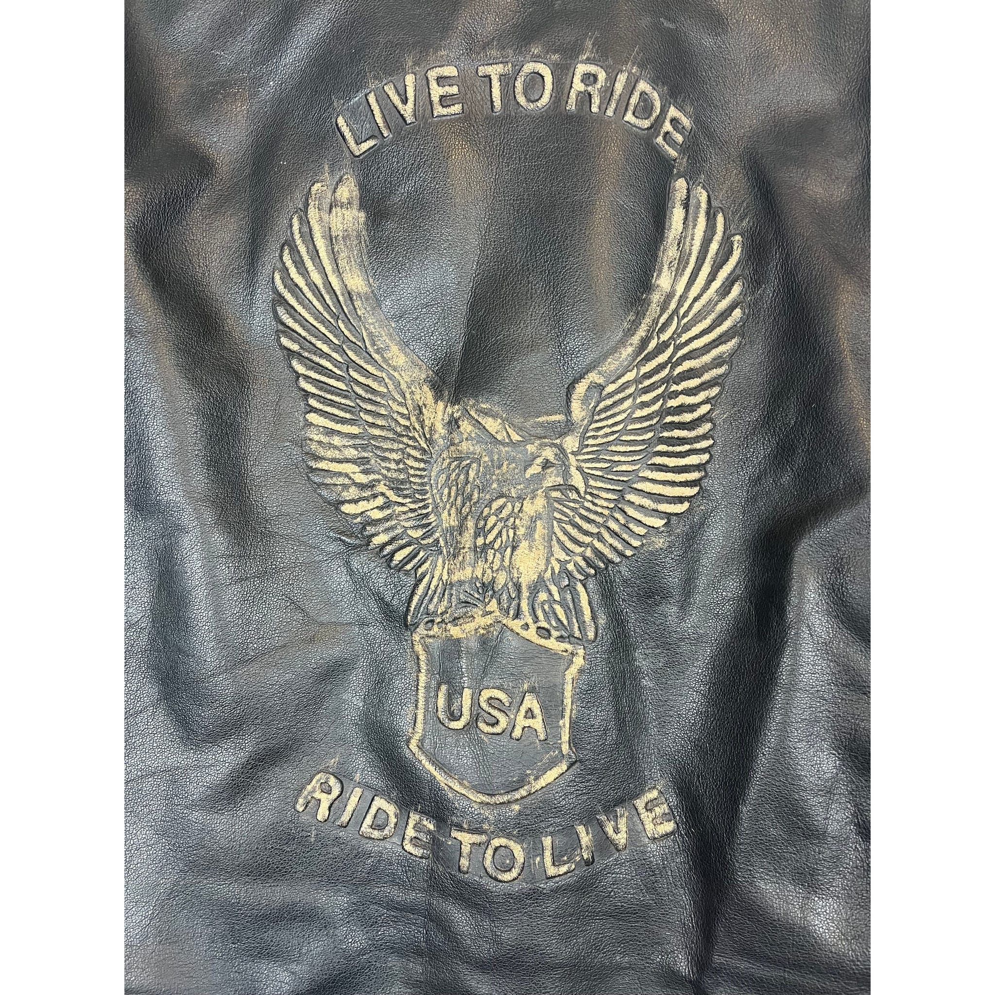 268025 (00s) Unik 'Live to Ride' Motorcycle Biker Leather Jacket