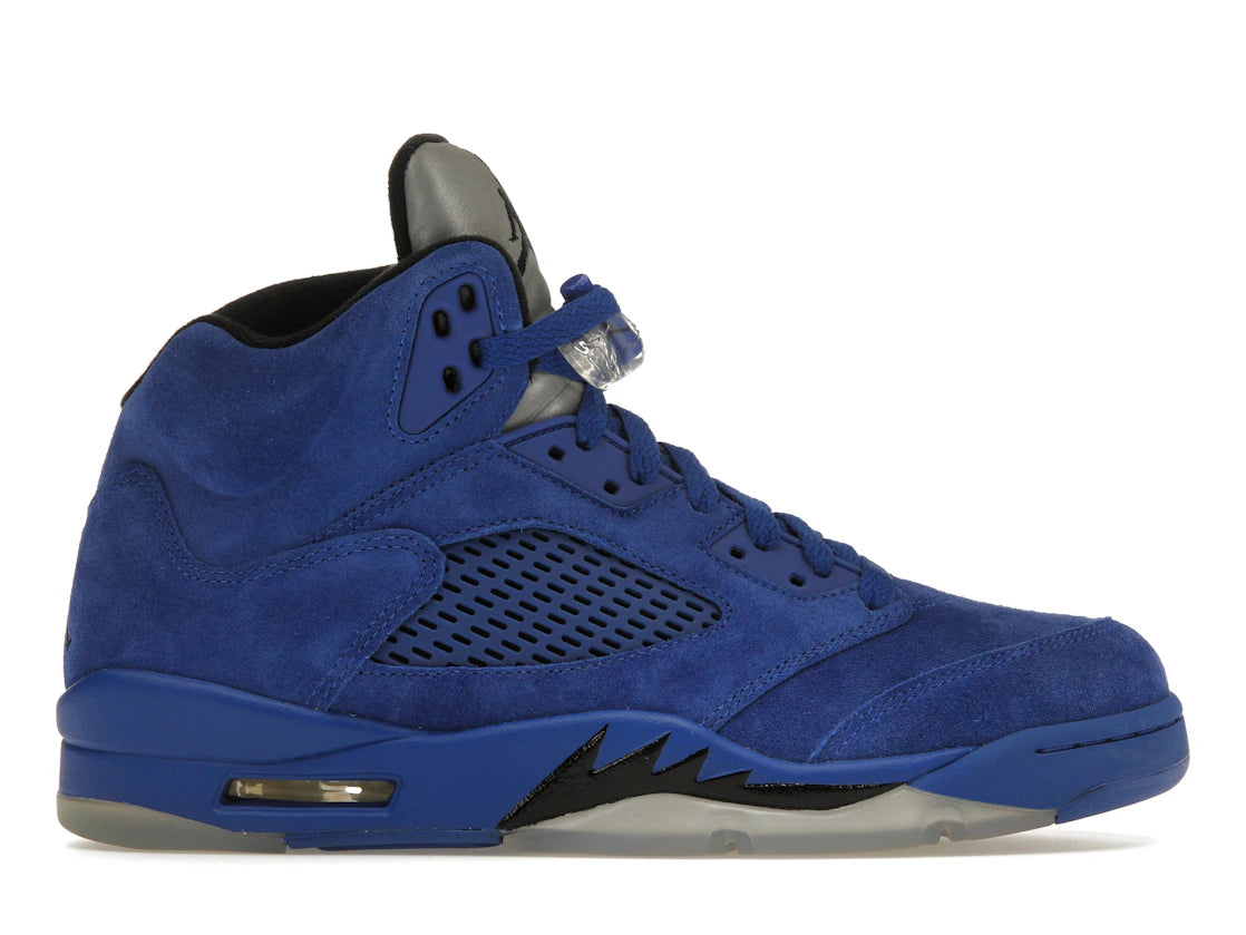 672110 Air Jordan 5 Retro Blue Suede