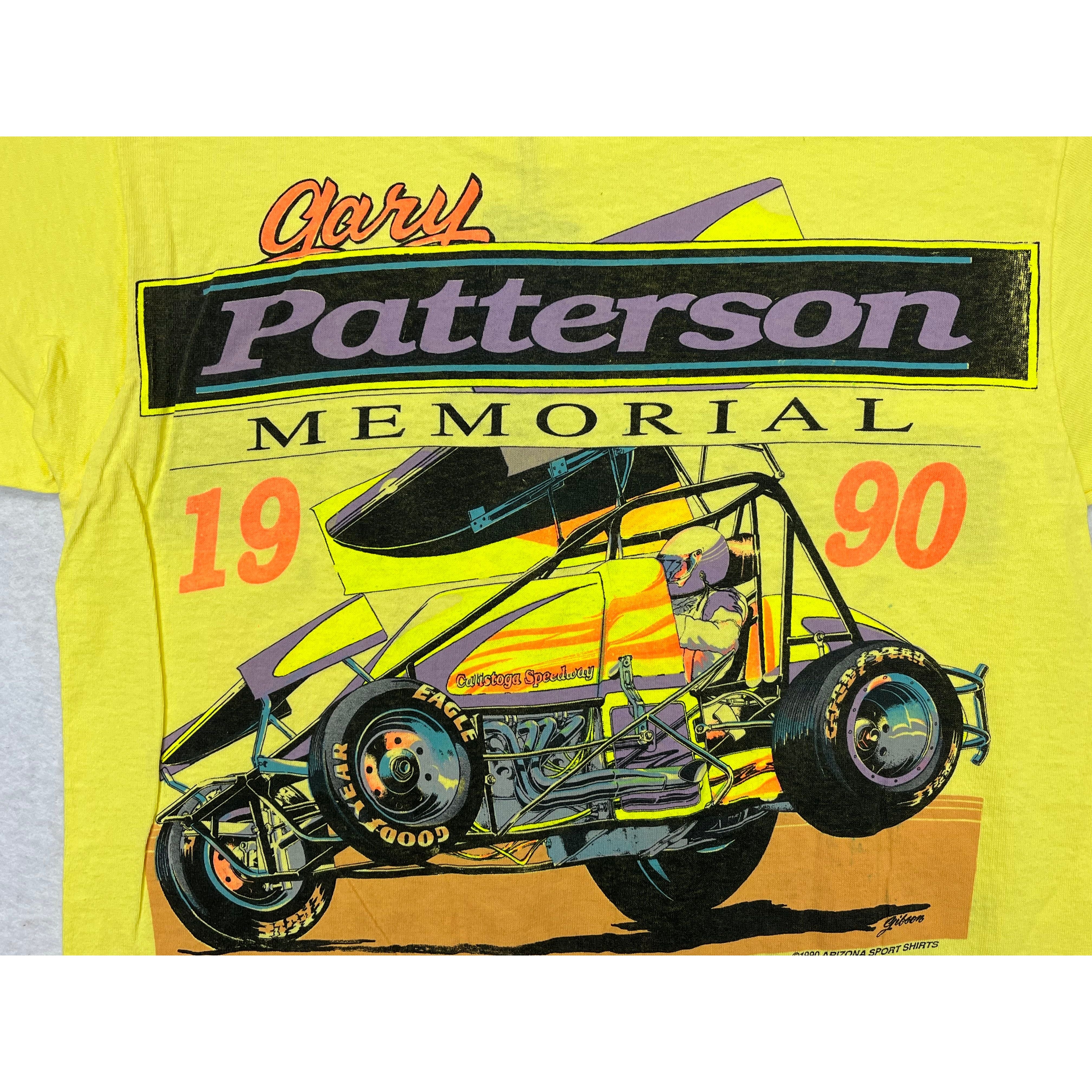 268962 (1990) Gary Patterson Memorial Double Sided Racing Neon T-Shirt m