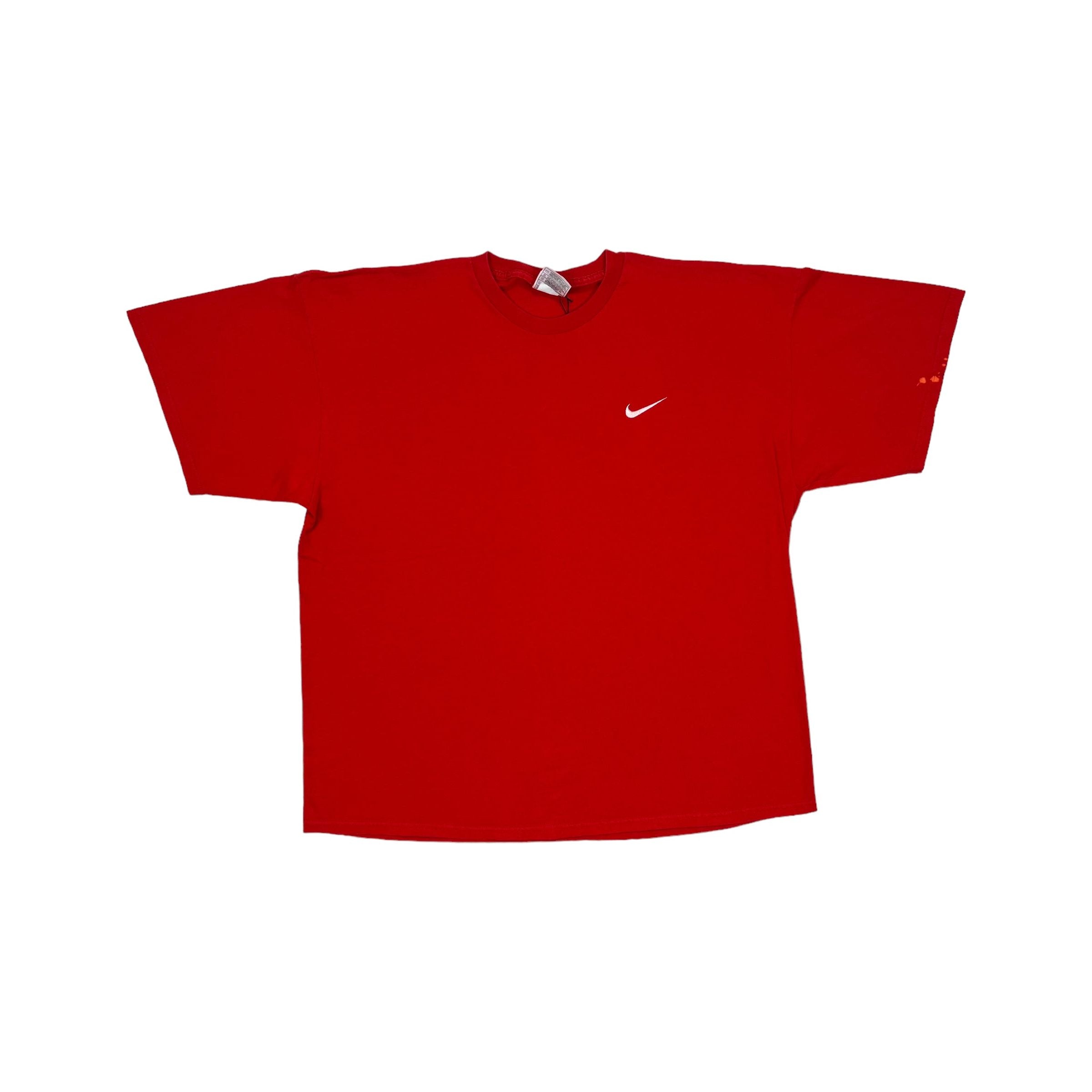 338034 (90s) Nike Essential Swoosh Made in USA Red T-Shirt