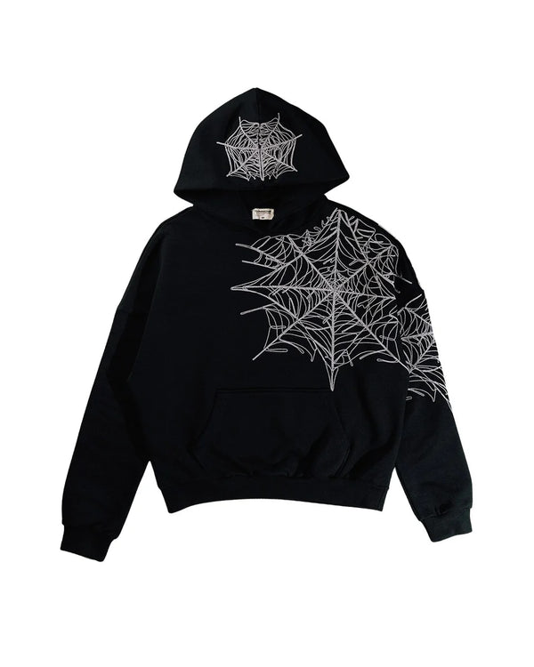 Commons Star Spider Web Hoodie Black