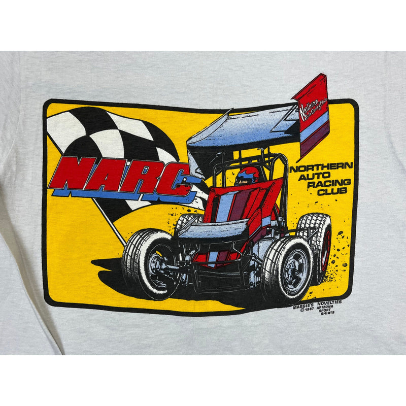 (1987) Dirt In Your Beer While Racing, NARC Sprint Car Gray T-Shirt