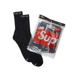 Supreme Hanes Socks Black (4 Pack)