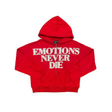 SP7108 Mixed Emotion Red ‘End’ Rhinestone hoodie