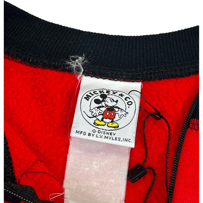 (90s) Mickey & Co 1/4 Zip Embroidered Red Crewneck